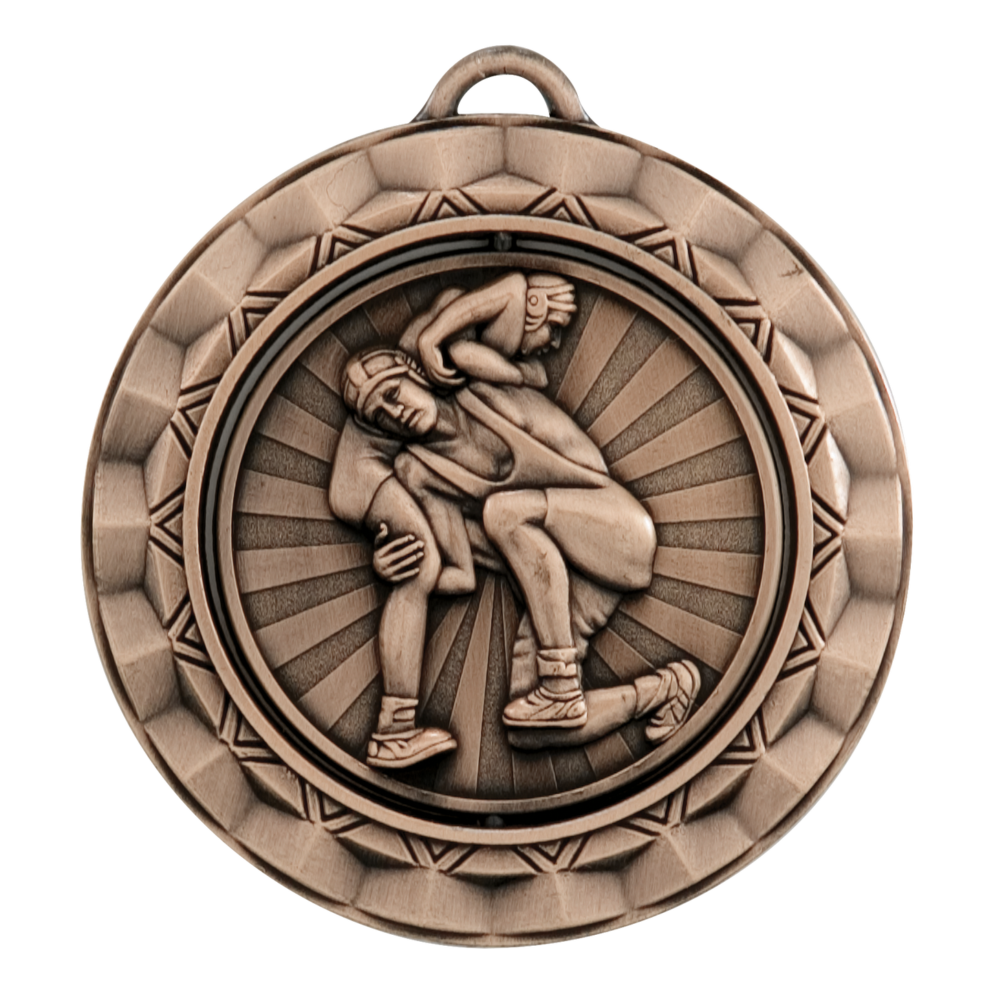 Spinner Wrestling Medal 2.375" / Bronze (Copper Tone)
