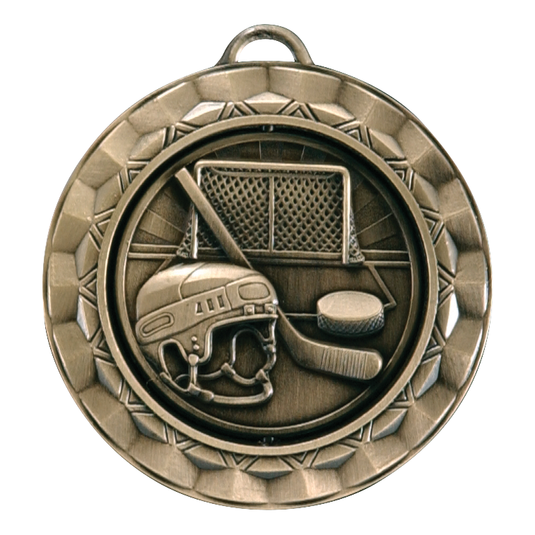 Spinner Hockey Medal 2.375" / Gold