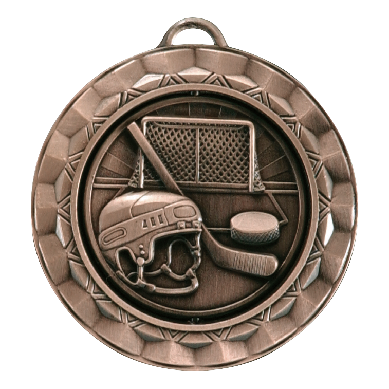 Spinner Hockey Medal 2.375" / Bronze (Copper Tone)