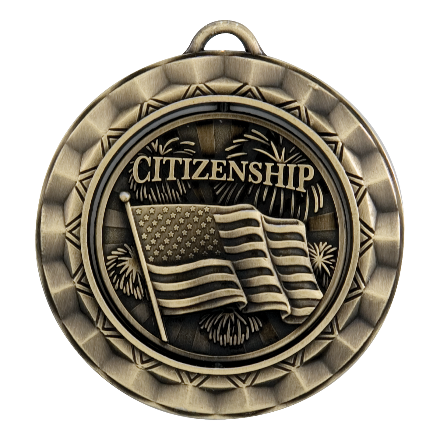 Spinner Citizenship Medal 2.375" / Gold