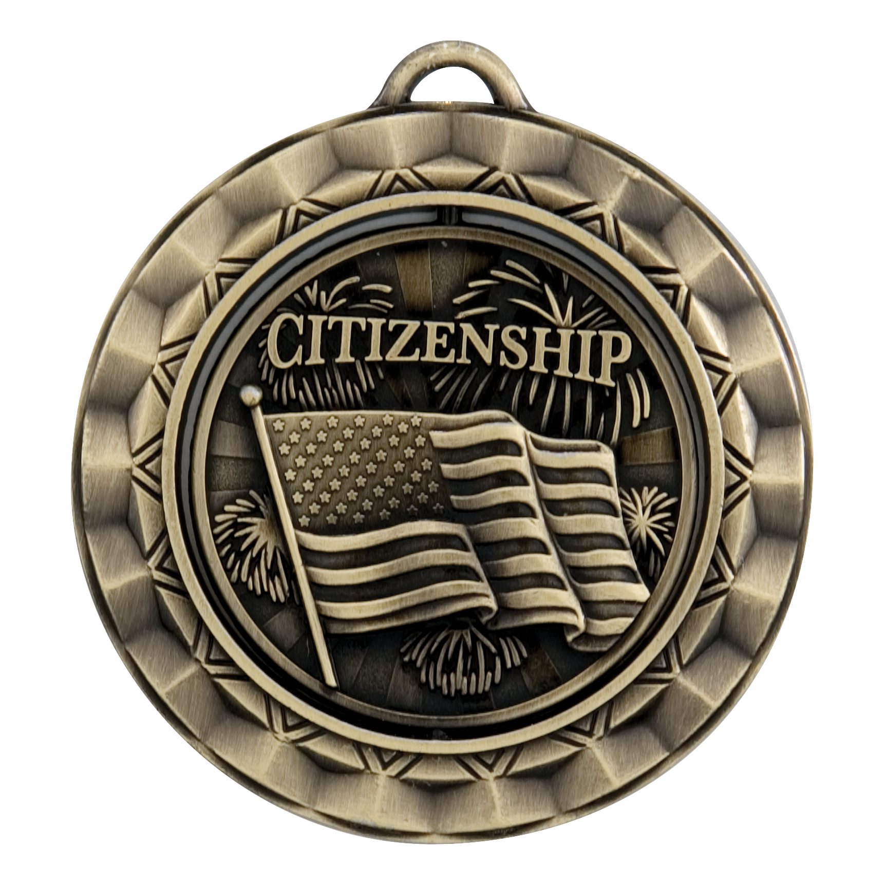 Spinner Citizenship Medal 2.375" / Gold