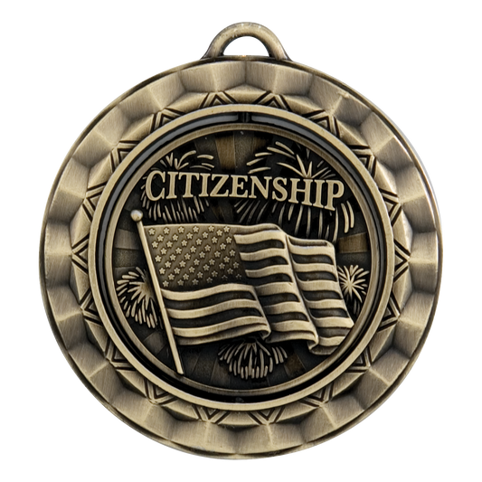 Spinner Citizenship Medal 2.375" / Gold