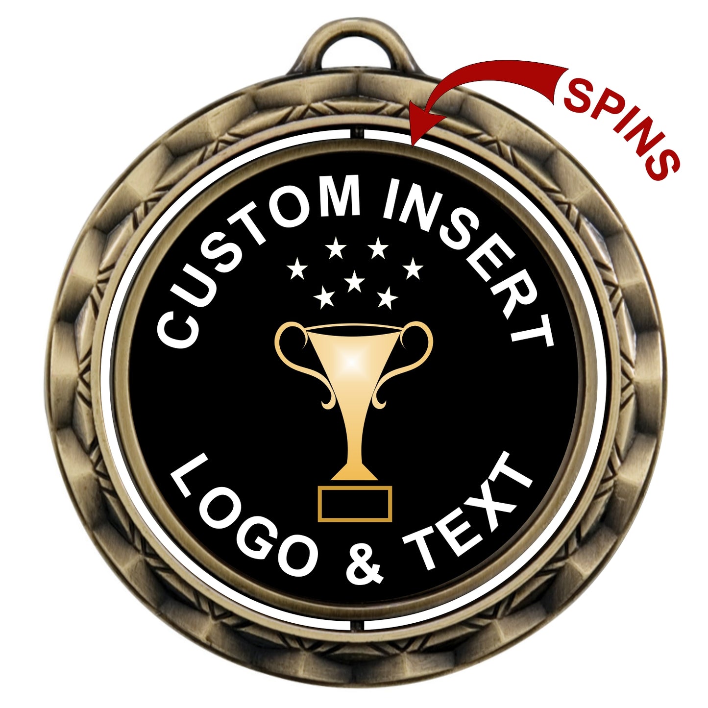 Spinner Custom Insert Medal 2.75" / Gold