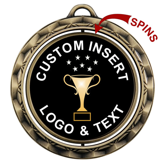 Spinner Custom Insert Medal 2.75" / Gold