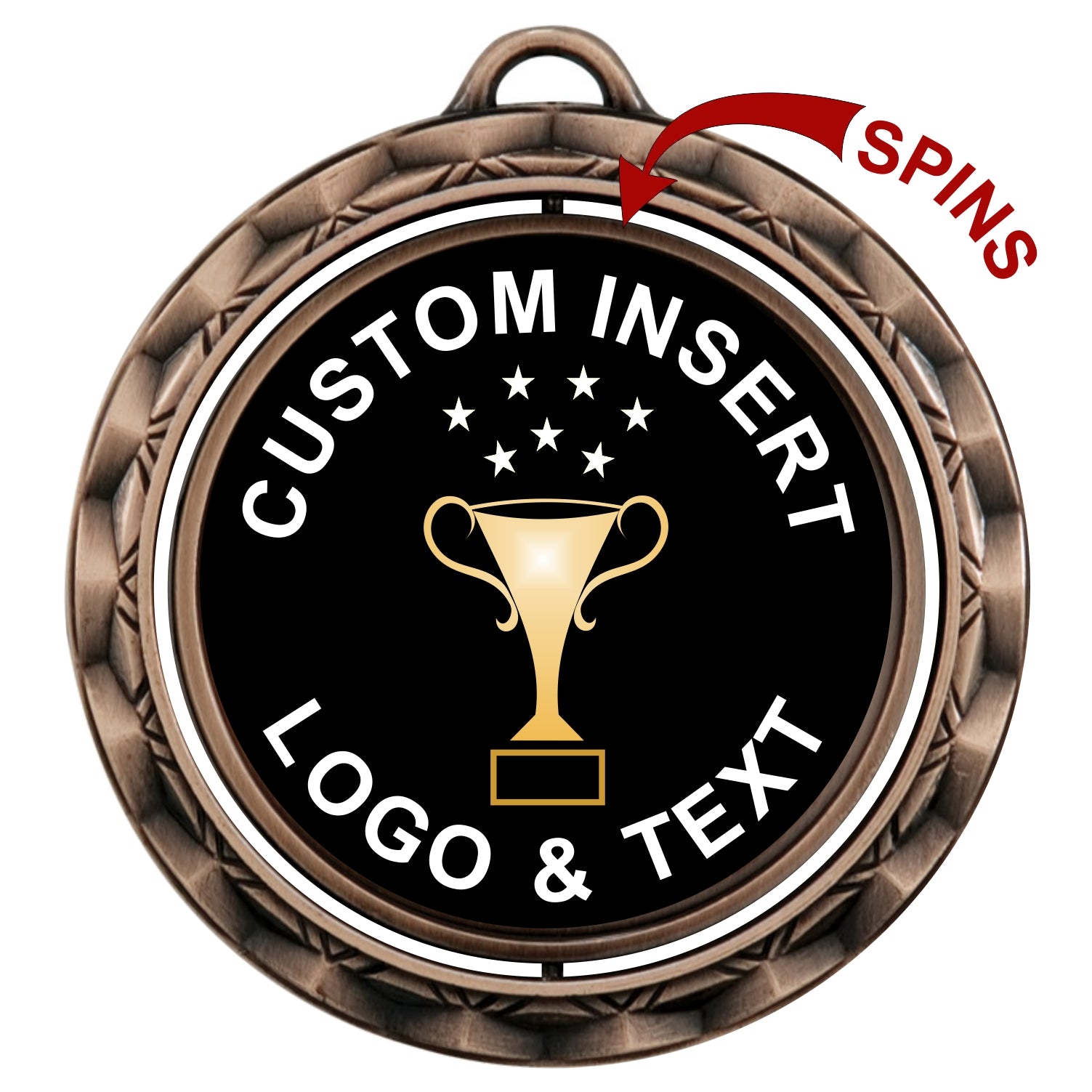 Spinner Custom Insert Medal 2.75" / Bronze (Copper Tone)