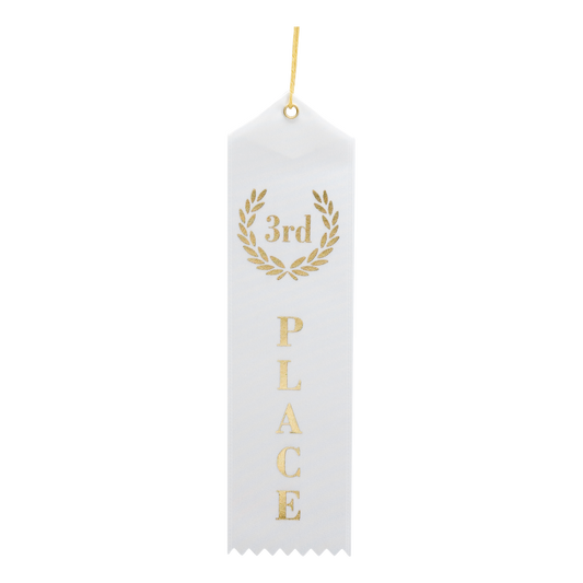 Single Ribbon - 3rd Place 8" / White