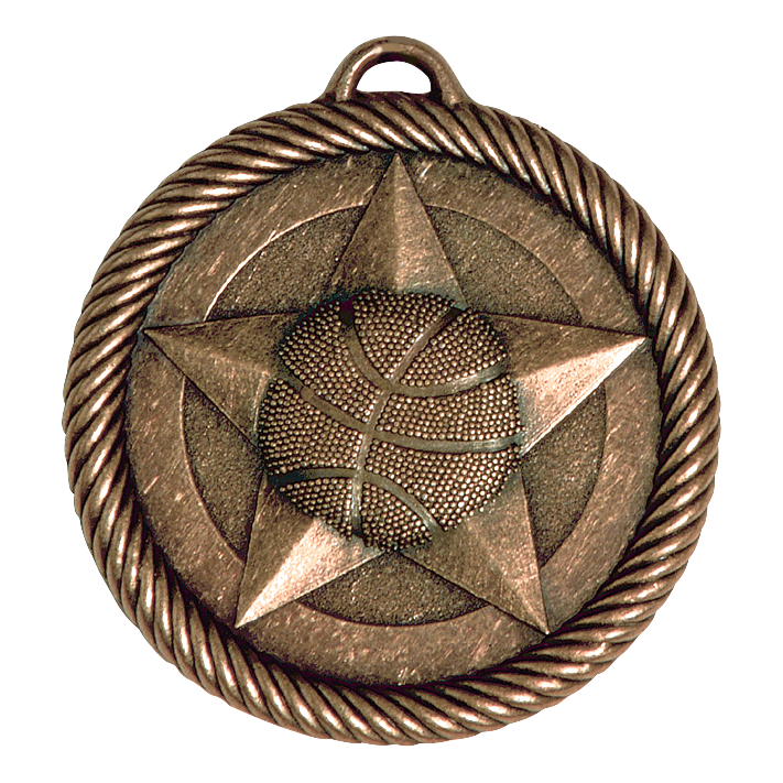 Value Basketball Medal 2" / Bronze (Copper Tone)