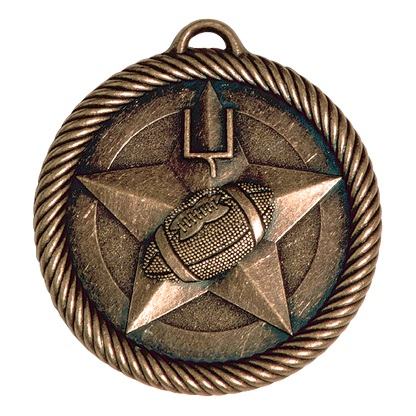Value Football Medal 2" / Bronze (Copper Tone)