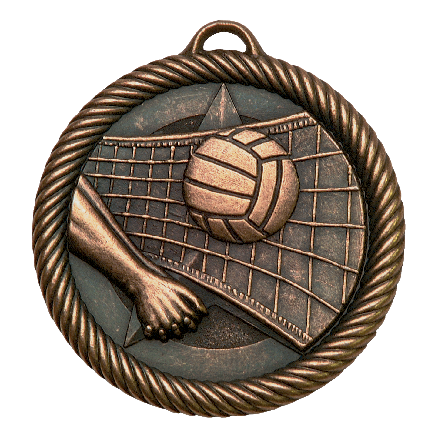 Value Volleyball Medal 2" / Bronze (Copper Tone)