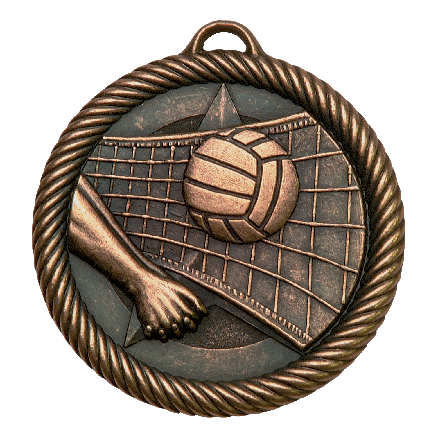Value Volleyball Medal 2" / Bronze (Copper Tone)
