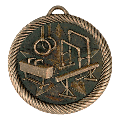 Value Gymnastics Medal 2" / Bronze (Copper Tone)