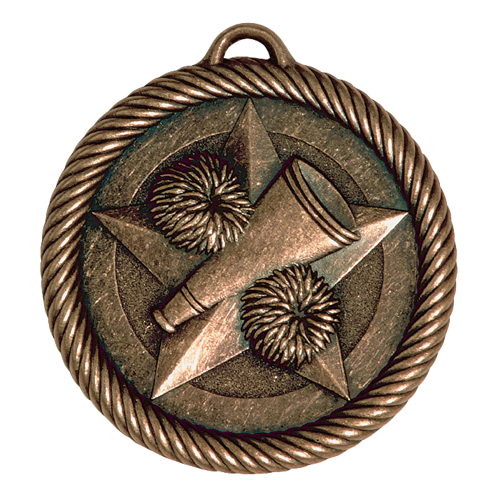 Value Cheerleader Medal 2" / Bronze (Copper Tone)