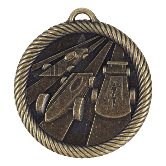 Value Pinewood Derby Medal 2" / Gold