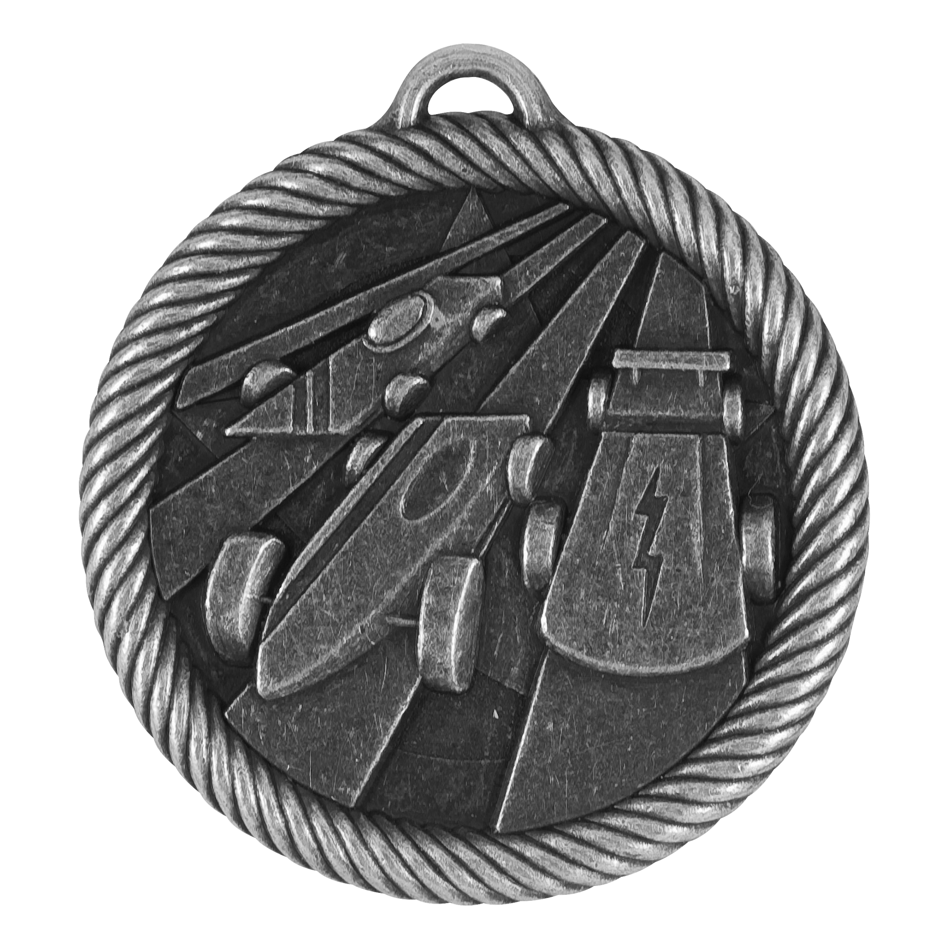 Value Pinewood Derby Medal 2" / Silver
