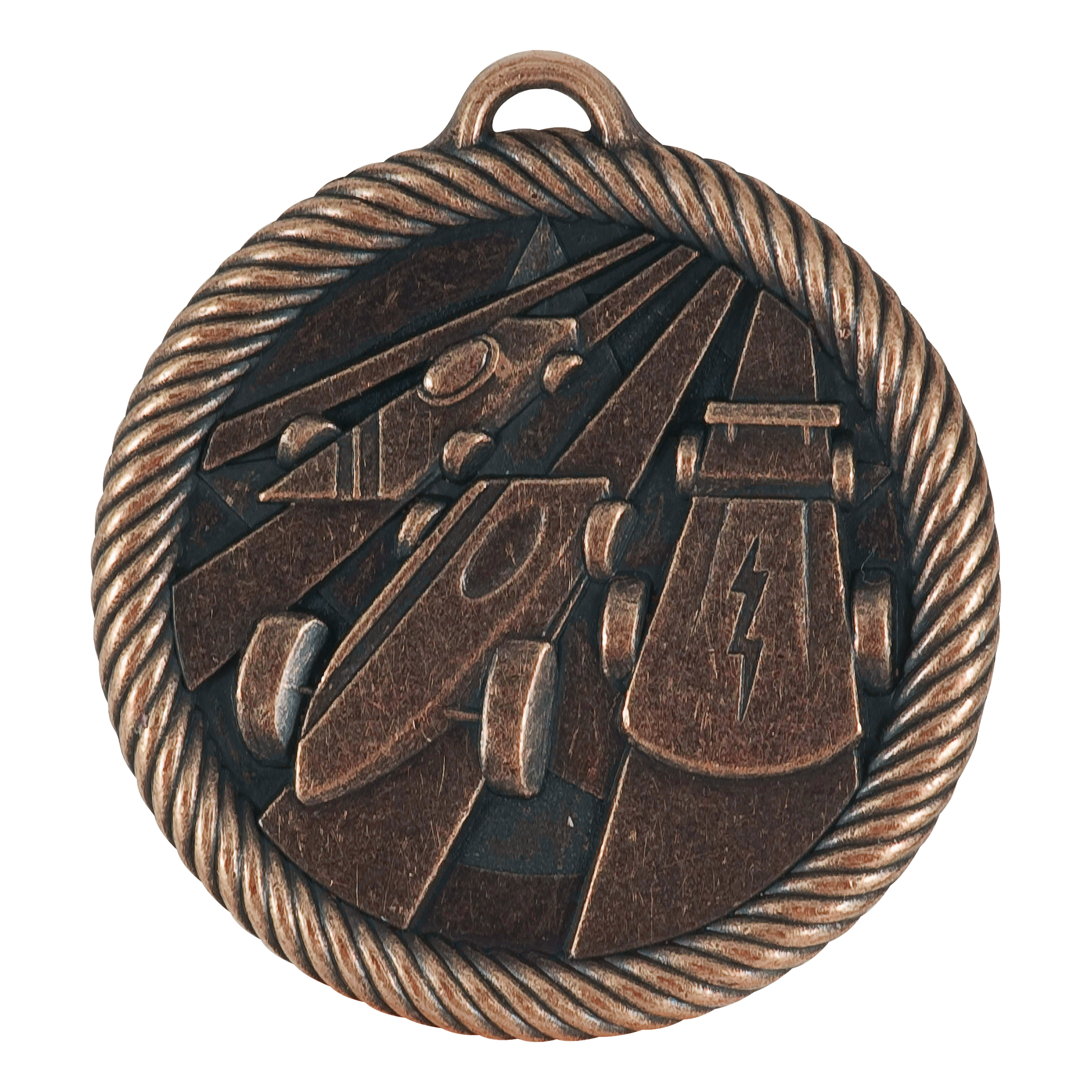 Value Pinewood Derby Medal 2" / Bronze (Copper Tone)