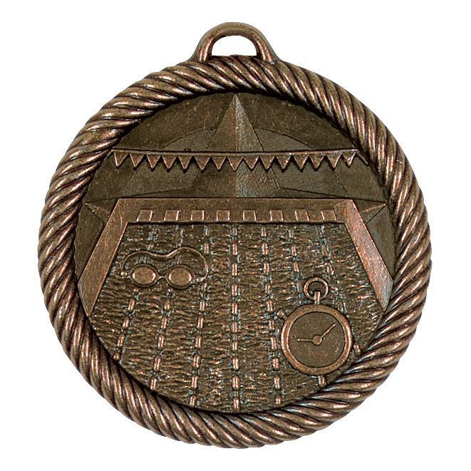Value Swimming Medal 2" / Bronze (Copper Tone)