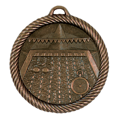 Value Swimming Medal 2" / Bronze (Copper Tone)