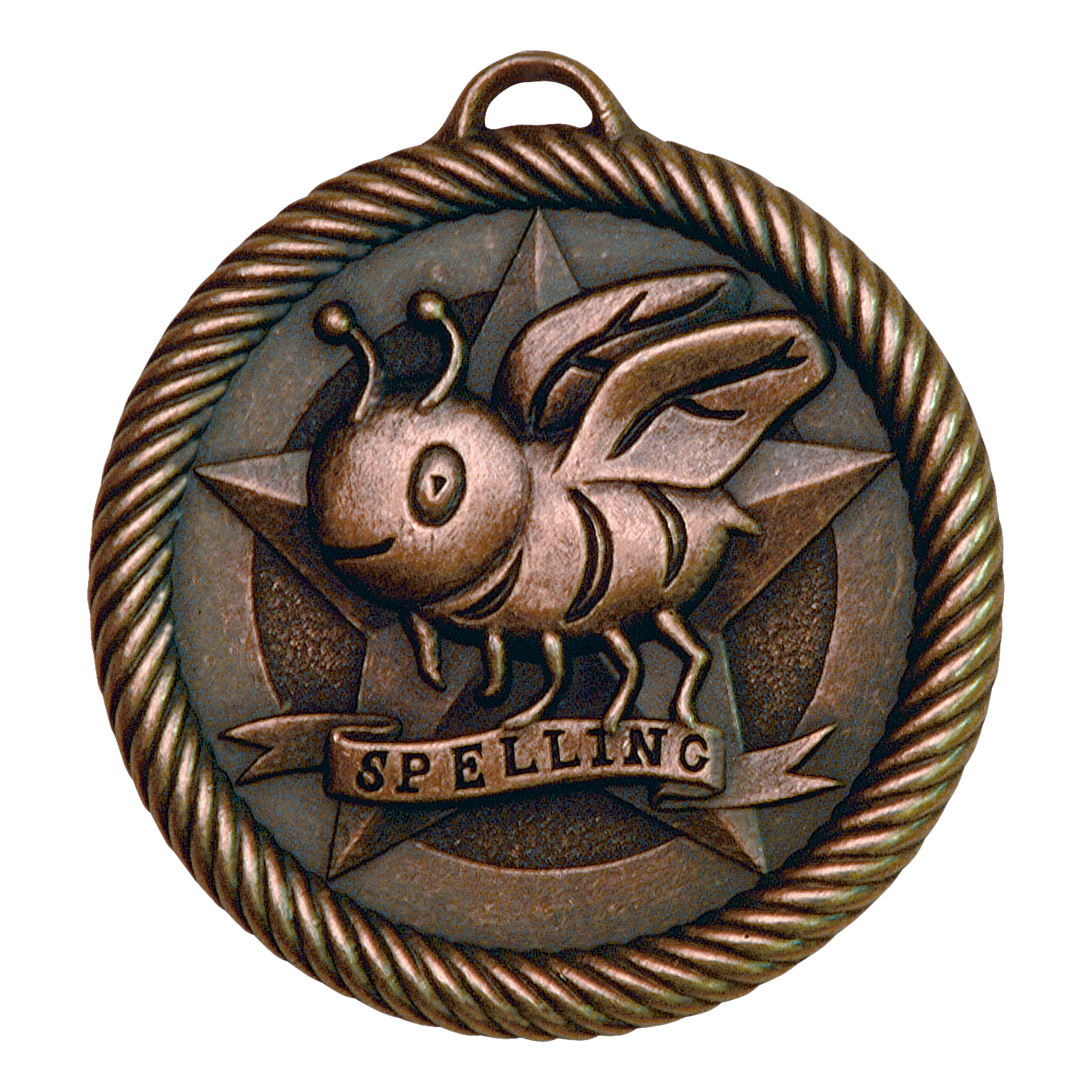 Value Spelling Bee Medal 2" / Bronze (Copper Tone)