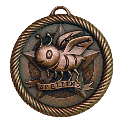 Value Spelling Bee Medal 2" / Bronze (Copper Tone)