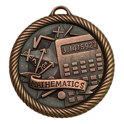Value Mathmatics Medal 2" / Bronze (Copper Tone)