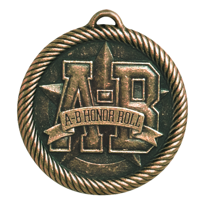 Value A/B Honor Roll Medal 2" / Bronze (Copper Tone)