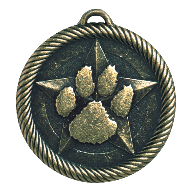 Value Paw Print Medal 2" / Gold
