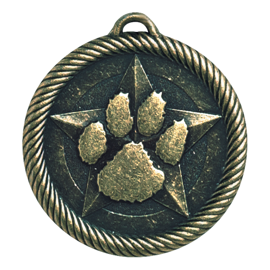 Value Paw Print Medal 2" / Gold