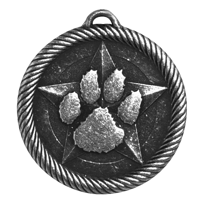 Value Paw Print Medal 2" / Silver