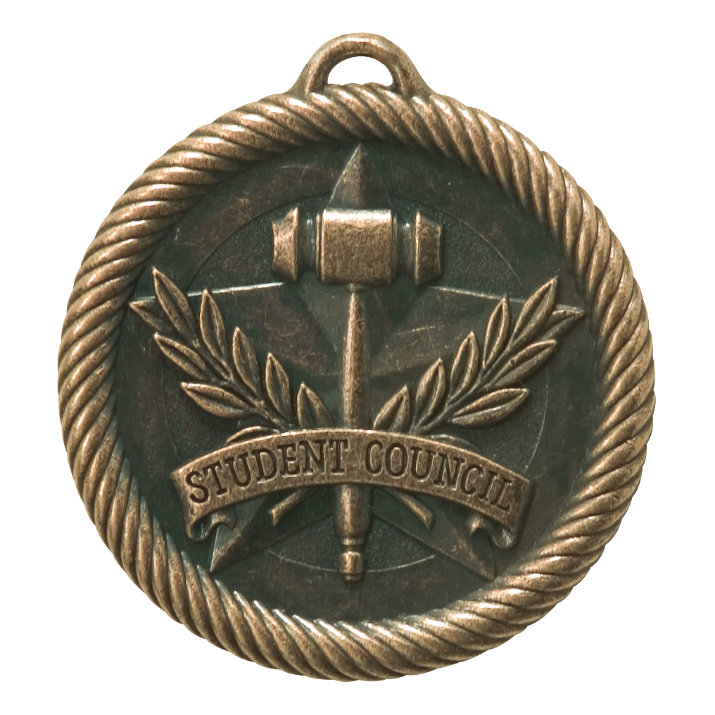 Value Student Council Medal 2" / Bronze (Copper Tone)