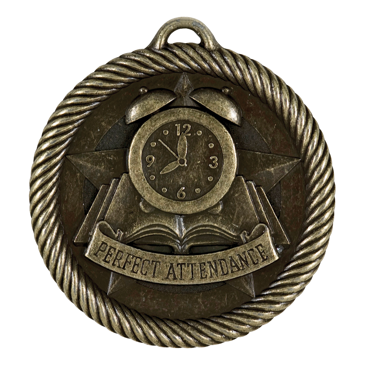 Value Perfect Attendance Medal 2" / Gold