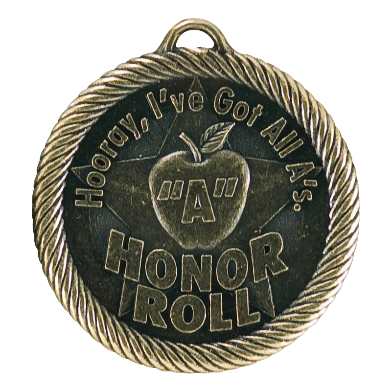 Value A Honor Roll (Apple) Medal 2" / Gold