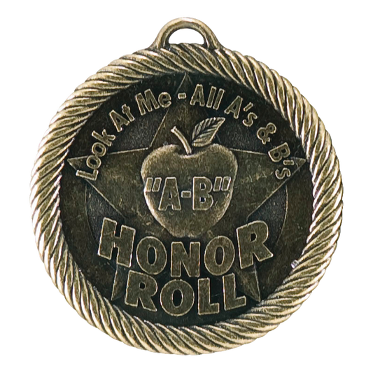 Value A/B Honor Roll (Apple) Medal 2" / Gold