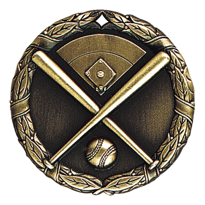 Wreath Softball Medal 2" / Gold