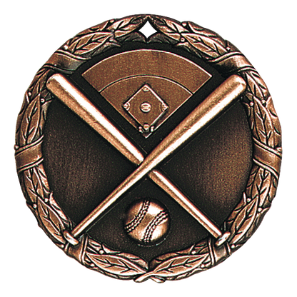 Wreath Softball Medal 2" / Bronze (Copper Tone)