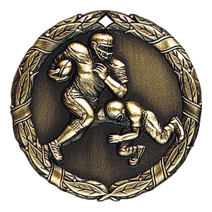 Wreath Football Medal 2" / Gold
