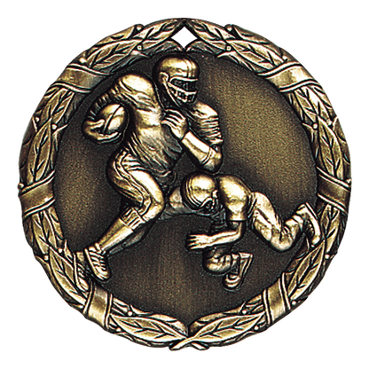 Wreath Football Medal 2" / Gold