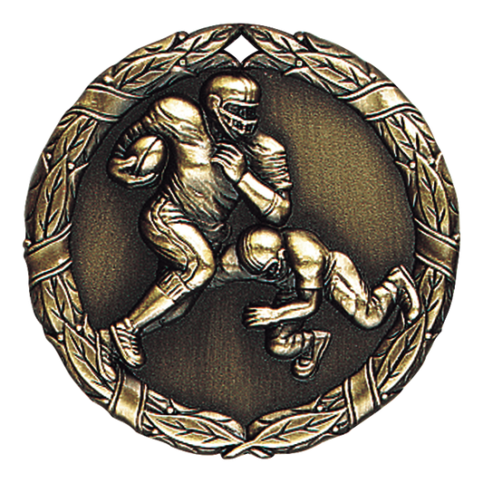 Wreath Football Medal 2" / Gold