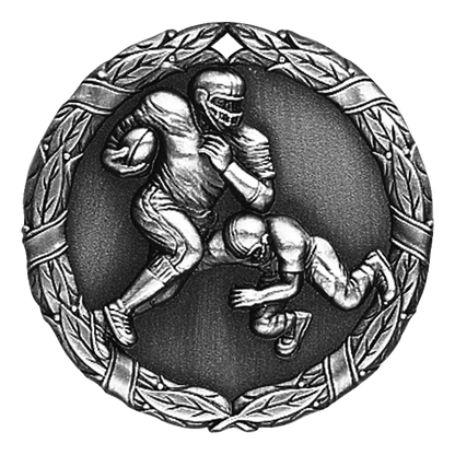 Wreath Football Medal 2" / Silver
