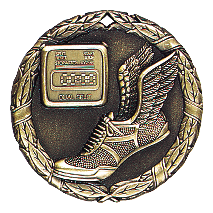 Wreath Track Medal 2" / Gold
