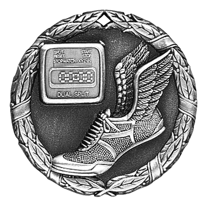Wreath Track Medal 2" / Silver