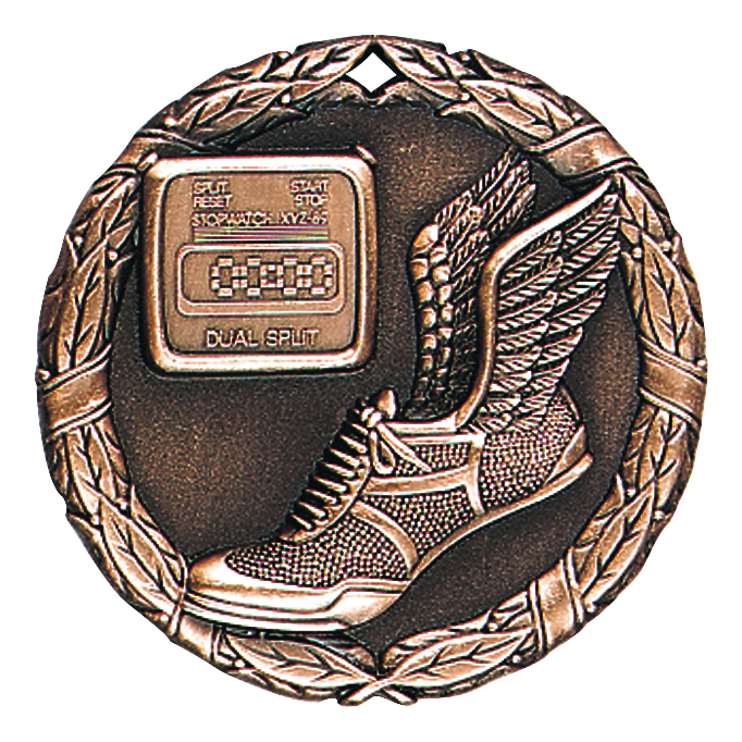Wreath Track Medal 2" / Bronze (Copper Tone)