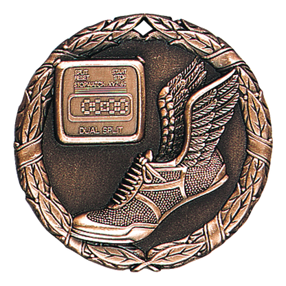 Wreath Track Medal 2" / Bronze (Copper Tone)
