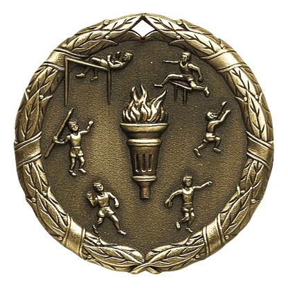 Wreath Track and Field Medal 2" / Gold