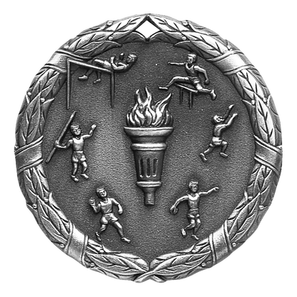 Wreath Track and Field Medal 2" / Silver