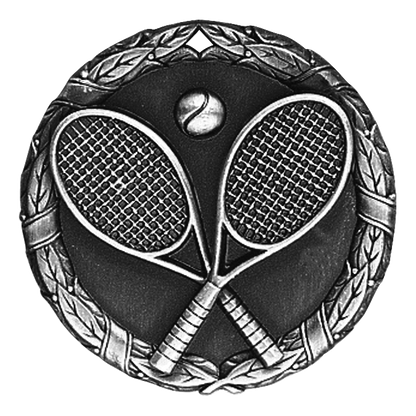 Wreath Tennis Medal 2" / Silver
