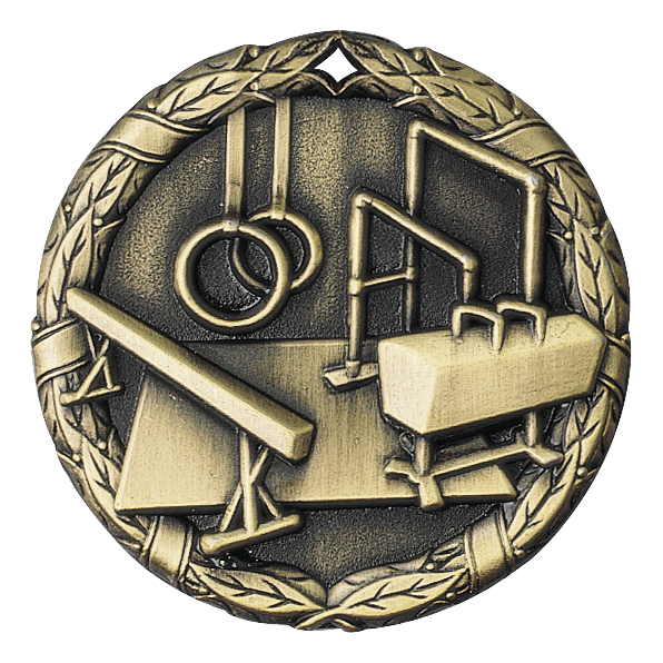 Wreath Gymnastics Medal 2" / Gold