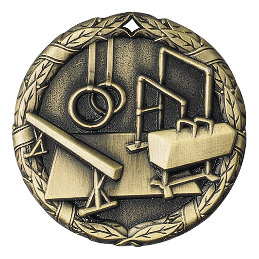 Wreath Gymnastics Medal 2" / Gold