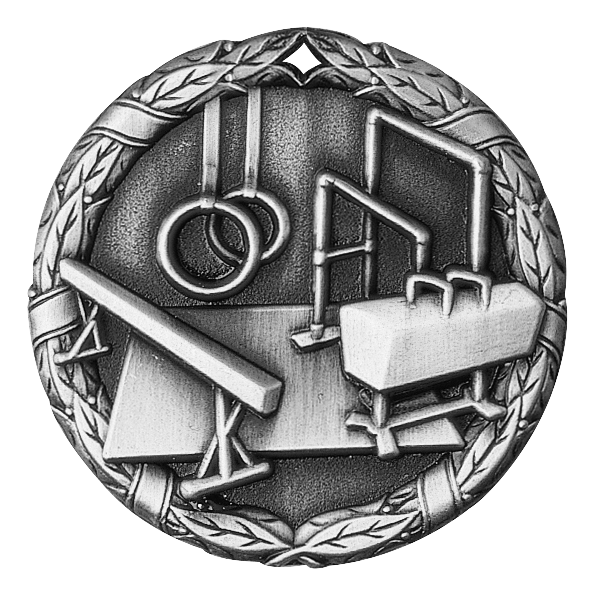 Wreath Gymnastics Medal 2" / Silver