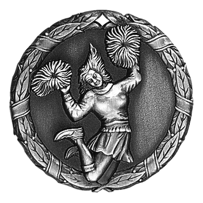 Wreath Cheerleader Medal 2" / Silver