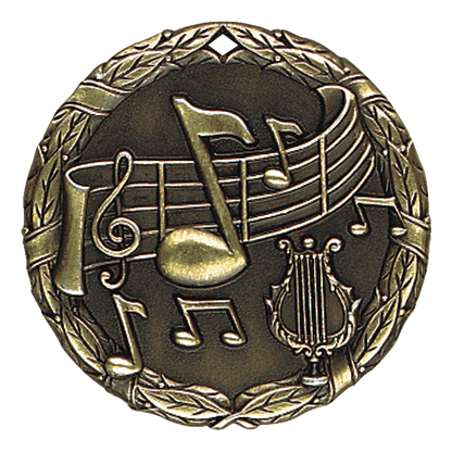 Wreath Music Medal 2" / Gold